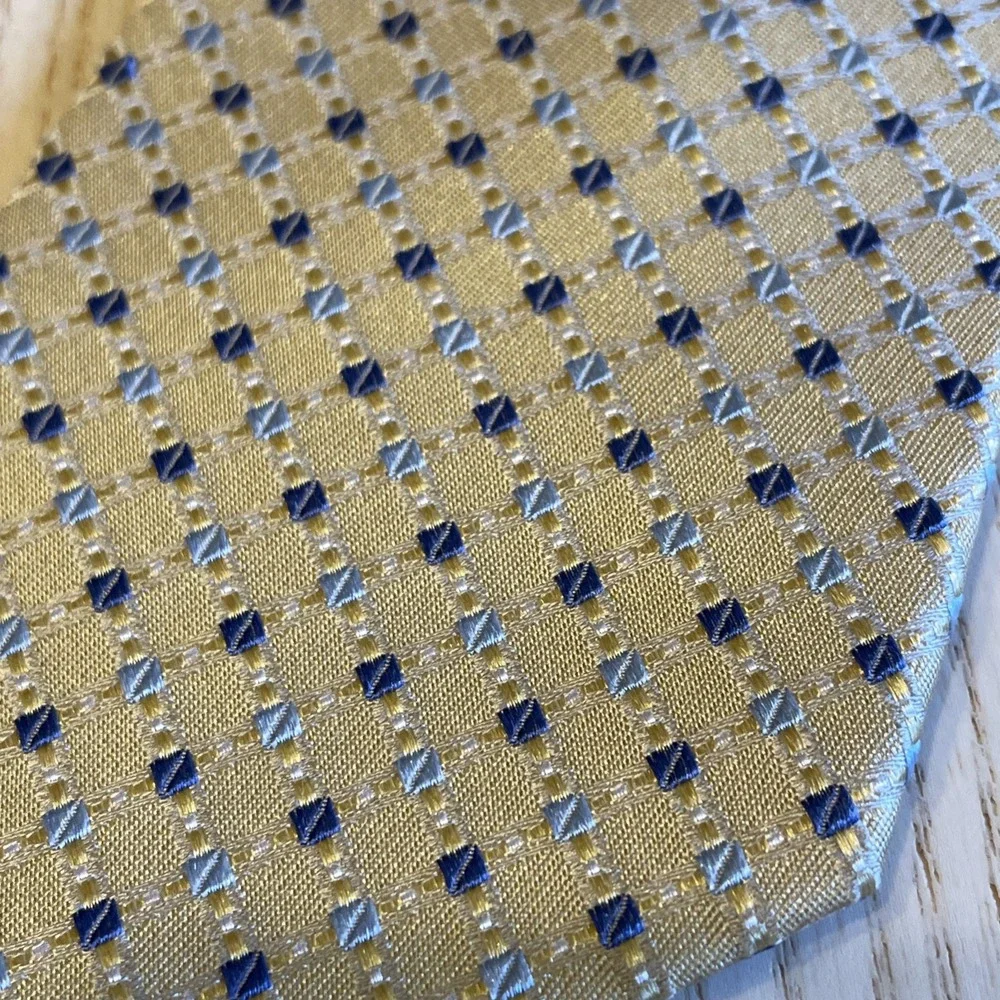 Pionto Uomo Platinum‎ Neck Tie Silk Gold / Blue